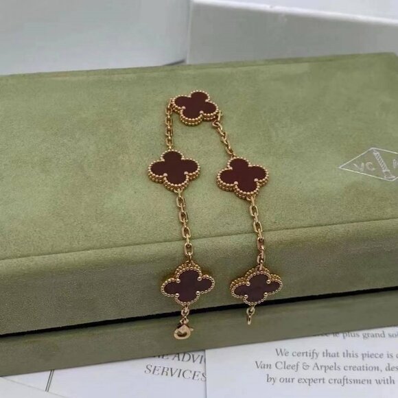 Van Cleef & Arpels 18k gold, red bracelet - Picture 6 of 6